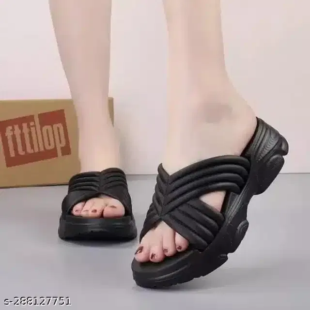 Sliders for Women (Black, 7)