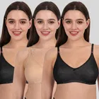 Cotton Bra for Women, Multicolour, Pack of 3 