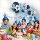  Birthday Decoration Kit for Boys 58 Pcs, Blue, White, Silver 