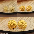 Designer Floral Gold Finish Stud Earrings For Women
