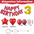  3rd Happy Birthday Balloon Decoration Kit ,Red ,Set Of 1