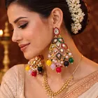 Alloy Earrings for Women & Girls, Multicolour