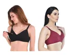 Cotton Blend Solid Non Padded Feeding Bras for Women 