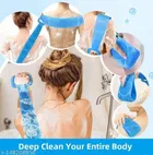 Silicone Body Back Scrubber Belt with Half Toe & Foot Protector Moisturizing Socks 