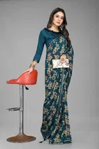 Trendy Heavy Georgette Saree with Blouse Piece For Women 
