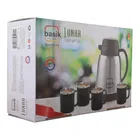Basik Stainless Steel Lunar Kettle Jug With 4 Cups 