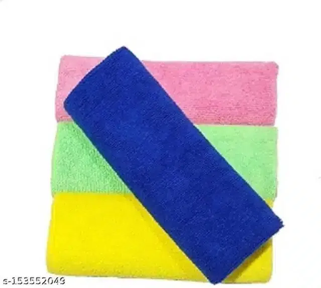 Microfiber Bath Towel (Multicolor, 40x40 cm) (Pack of 4)