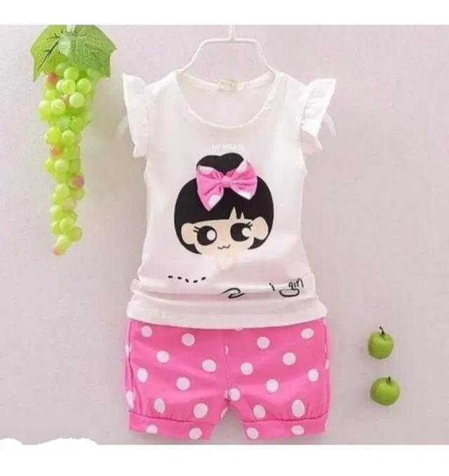 Hosiery Clothing Set for Girls (Pink, 12-18 Months)