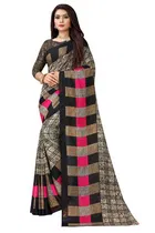 Kanooda Prints Georgette Women Saree With Un-stitched Blouse 