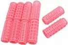 Plastic Hair Curler Rollers (Multicolor, Pack of 10)