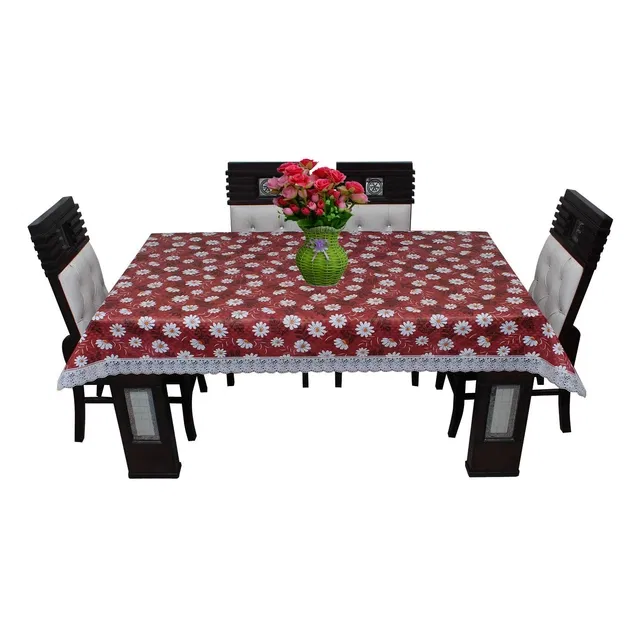 PVC Printed 4 Seaters Table Cover (Multicolor, 40x60 inches)