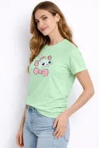 Cotton Blend Printed T-shirt for Men, Green 