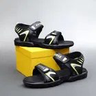 Sandals for Men (Black & Green, 6)