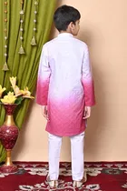 Rayon Cotton Printed Kurta with Payjama for Boys, Multicolor 