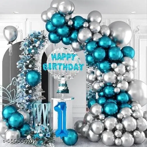 62 Pcs Pcs 1st Birthday Decoration kit, Multicolour, Set of 1