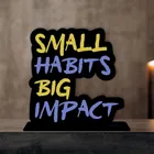 Small Habits Big Impact Decorative Motivational Desktop Showpiece (Multicolor)