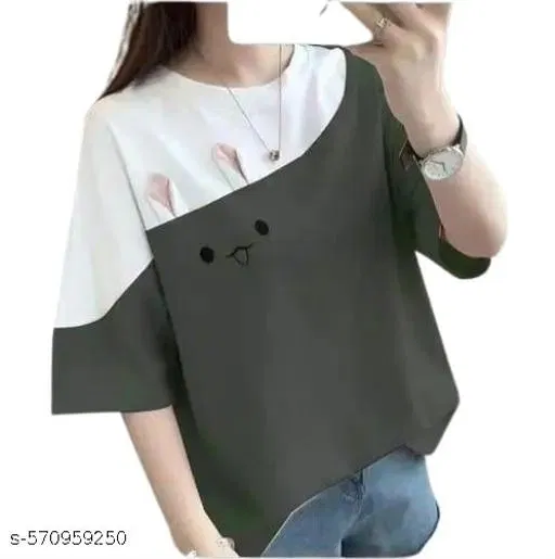 Polycotton T-shirt for Women, Green (XL)