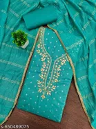 Chanderi Cotton Punjabi/All Over Suits Semi-Stitched Suits 