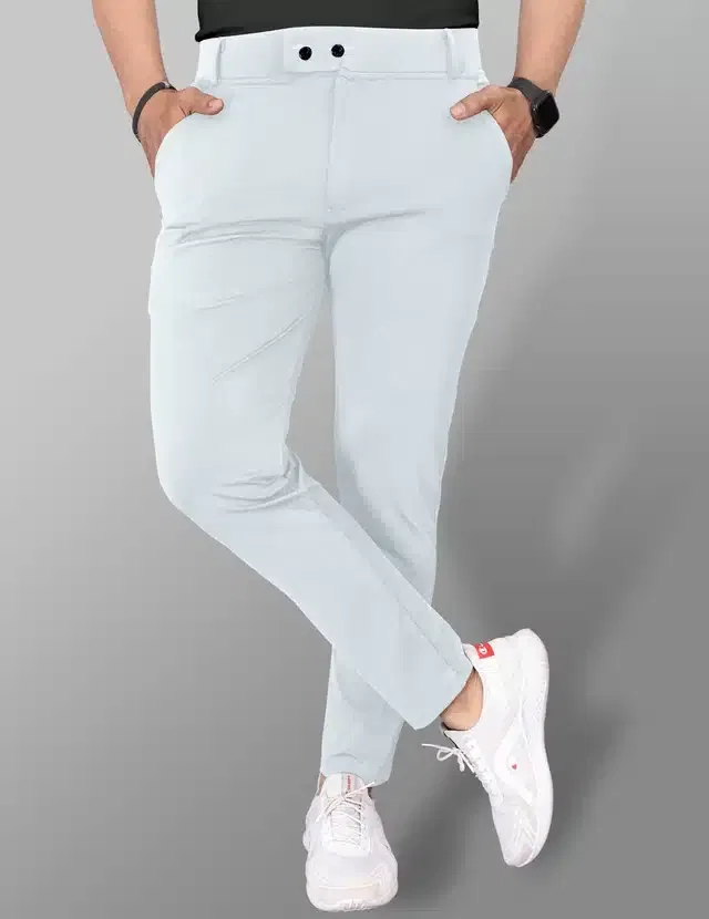 Lycra Blend Trouser for Men (Off White, 30)