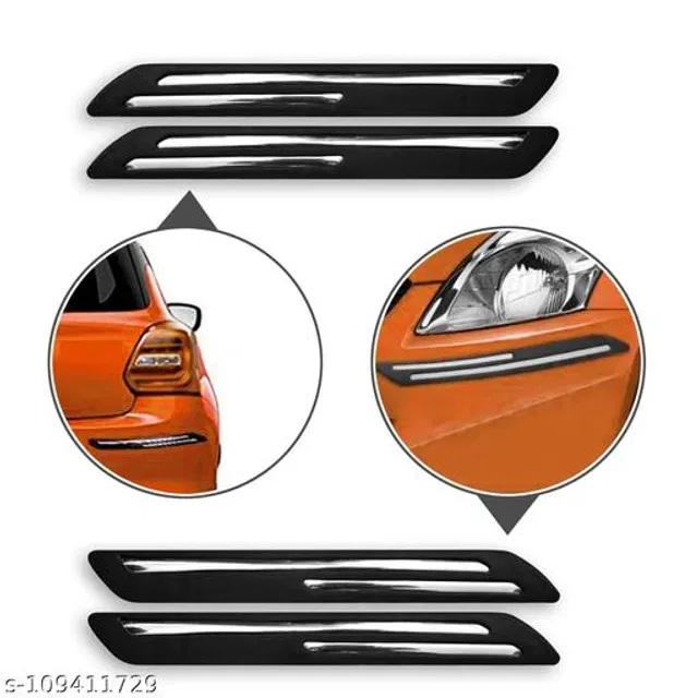 Rubber Car Bumper Protector (Black, Pack of 4)