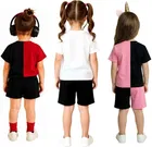 Graphic Print Cotton Blend Clothing Set for Girls 
