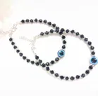 Copper Evil Eye Bracelets for Women (Black, Set of 2)