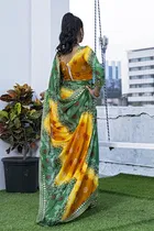 Georgette Printed Saree for Women 