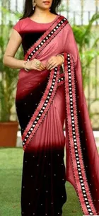 Georgette Solid Saree for Women 