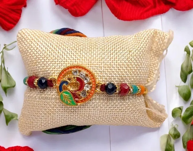 Metal Rakhi for Raksha Bandhan (Multicolor, Pack of 1)