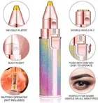 2-in-1 Painless Eyebrow & Nose Hair Remover with Light and Mini Hair Straightener 