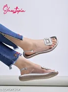 [29] Embellished Synthetic Flat Sandals for Women 