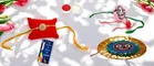 Metal 3 Pcs Rakhi with Greeting card, Roli 