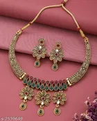 Alloy Necklace with Earrings for Women 