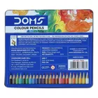 DOMS FSC Flat Tin Round Shaped Color Pencils 