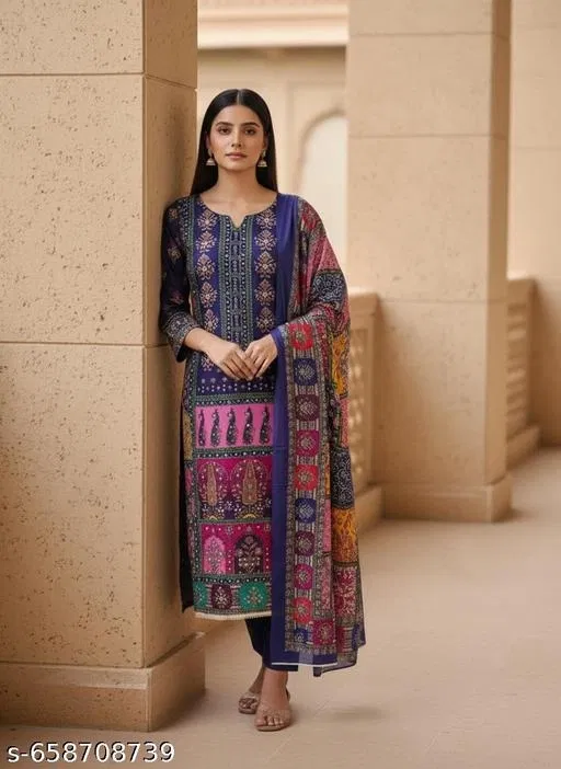 Synthetic Crepe Punjabi/All Over Suits for Men (Multicolor, Un Stitched)
