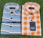 Cotton Blend Checked Shirts for Men, Multicolor, Pack of 2 