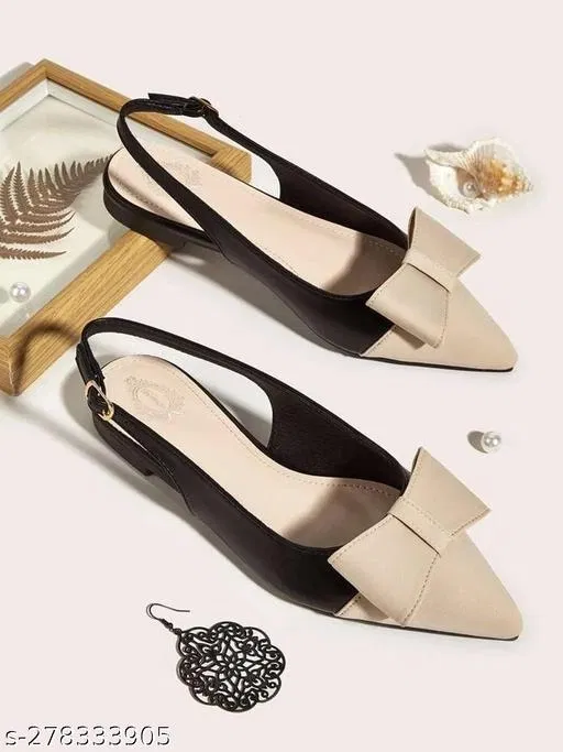 Shoetopia Suede Solid One-Toe Flats for Women (Cream, IND-3)