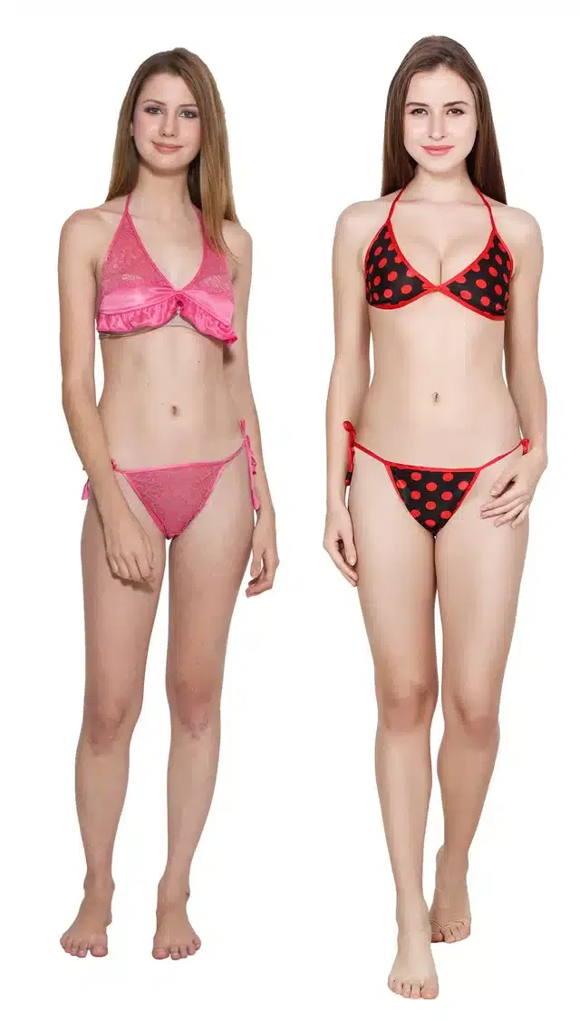 Bra and Panty Set for Women (Set of 2, Multicolour)