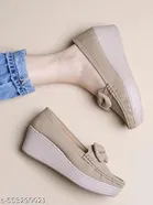 Shoetopia Solid Loafers for Women 