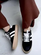 Solid Synthetic TPR Sole Sneakers for Women 