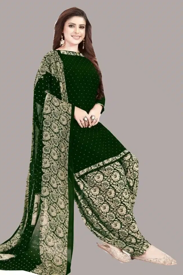 Unstitched Dress Material for Women & Girls (Green)