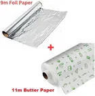 GOOD & MORE Food Wrapping Butter Paper (11 m) and Aluminium Foil (9 m) (Pack of 2)