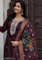 Printed Chanderi Cotton Kurta Set for Women 