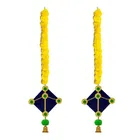 Handmade Marigold Artificial Fluffy Garland with Kite In The Bottom 