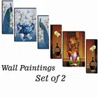 MDF 2 Pcs Designer Wall Painting for Home & Office 
