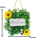 Akaar Jade Welcome Door Hanging with Yellow Sunflower - 