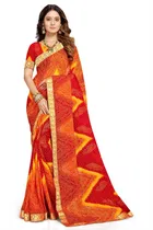 कानूड़ा फैंसी विमेंस जॉर्जेट फ्लावर प्रिंटेड साड़ी 