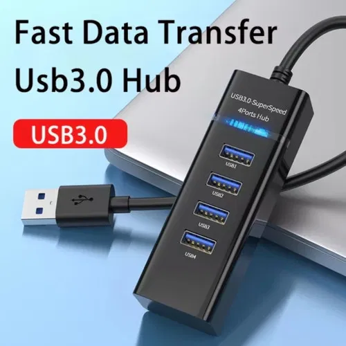 Premium Hi-Speed 4 Type A Ports USB Hub (Black)