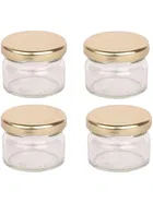 Afast 6 Pc Small Glass Jars with Golden lid 50 ml, small glass container with lid