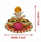 Metal Decoretive Pooja Thali, Multicolour Pack of 1